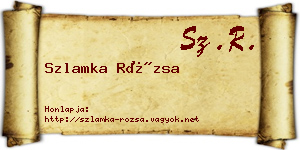 Szlamka Rózsa névjegykártya